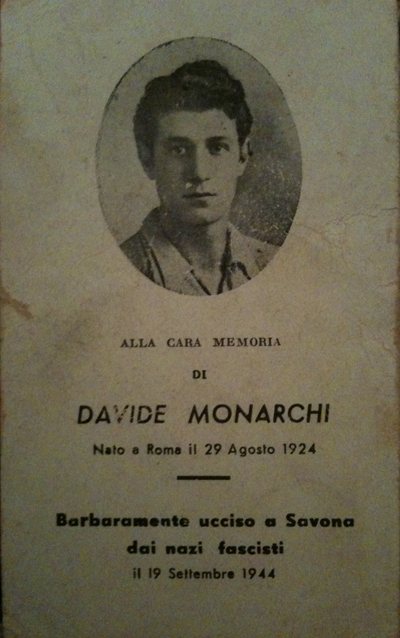 Il documento è un opuscoletto alla memoria di Davide Monarchi.