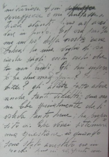L’immagine riproduce la fotocopia della terza facciata della lettera scritta da Giacomo Banfi dal lager di Mauthausen, dopo la liberazione dello stesso da parte delle truppe alleate. Il documento originale pare vergato su carta da lettera.