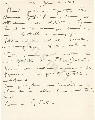 L’immagine riproduce la prima facciata dell’ultima lettera scritta da Giancarlo Puecher Passavalli prima di morire.
Il documento è scritto con una penna nera su foglio bianco.