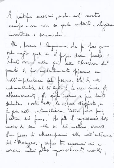 L’immagine riproduce la fotocopia della seconda facciata della lettera scritta da Gioacchino Gesmundo all’ex-alunno Paolo Aringoli. 