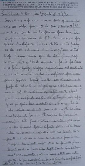 L’immagine riproduce l’ultima lettera di Ilka Vitale, scritta dal campo di Fossoli all’amica di famiglia Laura Debenedetti Caveggia.