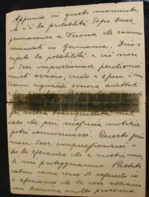 L’immagine riproduce il fronte della lettera scritta da Renato Fano alla moglie nella notte tra il 31 luglio e 1º agosto 1944, prima della partenza per Auschwitz.