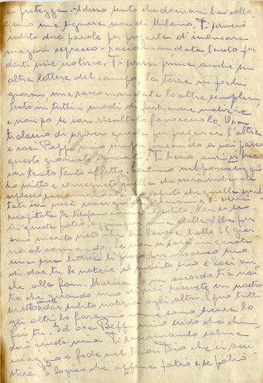 L’immagine riproduce la terza facciata dell’ultima lettera di Ada Michlstaedter al marito Giuseppe Marchesini, scritta il giorno prima l’inizio del suo viaggio per Auschwitz.