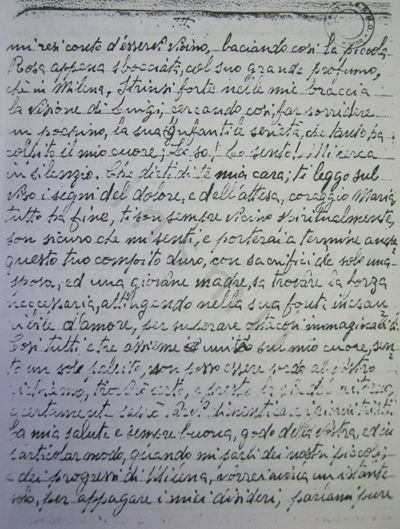 L’immagine riproduce la fotocopia della terza facciata della lettera scritta da Enrico Bracesco alla moglie il 7 giugno 1944. Il documento originale è vergato su un foglio a righe.