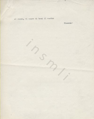 L’immagine riproduce la seconda pagina della trascrizione a macchina dell’ultima lettera scritta da Giacomo Cappellini ai genitori.