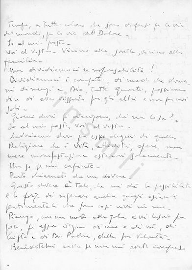 L’immagine riproduce la fotocopia della dodicesima facciata del testamento spirituale di Giorgio Mainadi, scritto ai genitori poco prima di unirsi ai partigiani.
Il documento originale è scritto sul retro di un foglio bianco.