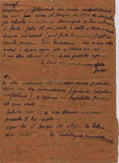 L’immagine riproduce la decima pagina del testamento spirituale di Guido Pasolini.

