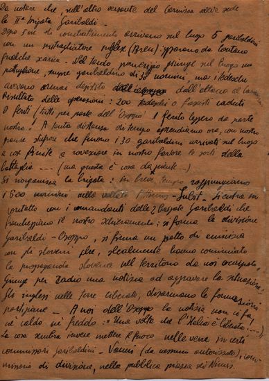 L’immagine riproduce la seconda pagina del testamento spirituale di Guido Pasolini.