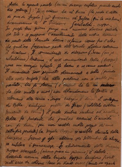 L’immagine riproduce la terza pagina del testamento spirituale di Guido Pasolini.
