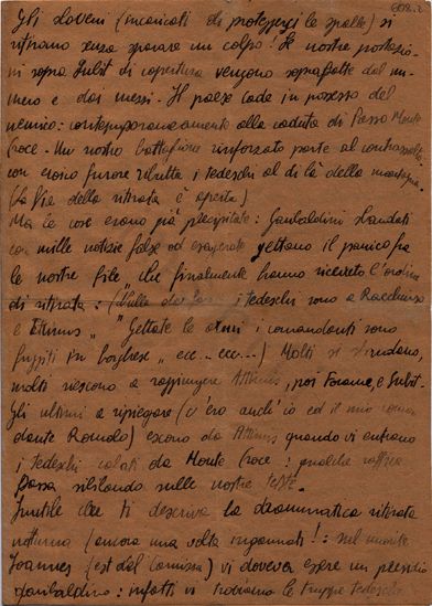 L’immagine riproduce la quinta pagina del testamento spirituale di Guido Pasolini.
