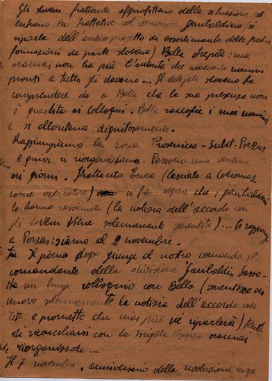 L’immagine riproduce la settima pagina del testamento spirituale di Guido Pasolini.

