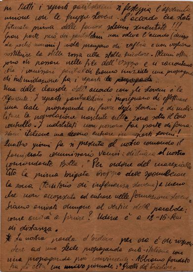 L’immagine riproduce l’ottava pagina del testamento spirituale di Guido Pasolini.
