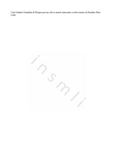 L’immagine riproduce il testo dell’ultima lettera scritta da Lelio Gori.