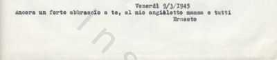 L’immagine riproduce la trascrizione a macchina della lettera scritta da Luigi Ernesto Monnet alla moglie, quattro giorni dopo la sua condanna a morte.
