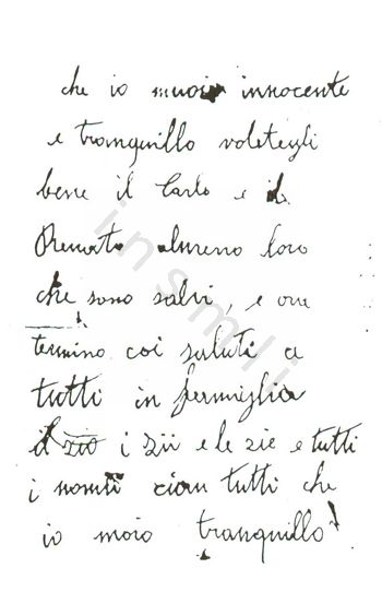 L’immagine riproduce la seconda facciata dell’ultima lettera di Luigi Rasario, scritta il giorno stesso della sua fucilazione. Sul margine destro del foglio si legge "Viva l’Italia", scritto in verticale. L’originale del documento (4 facciate suddivise in due bigliettini) è conservato presso l’Istituto storico della Resistenza e della società contemporanea nel Novarese e nel Verbano Cusio Ossola.