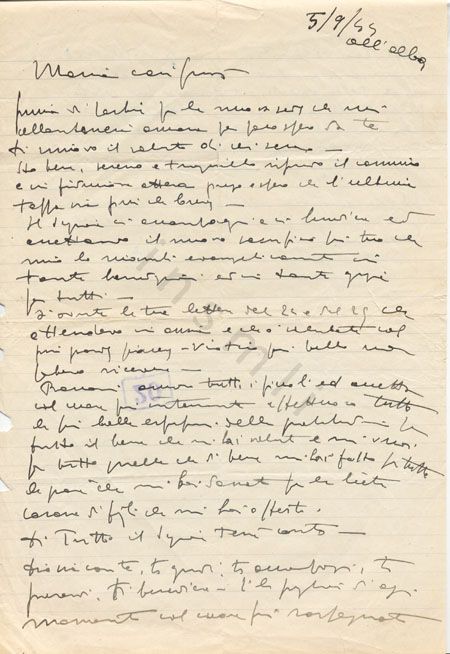 L’immagine riproduce la prima pagina della lettera scritta da Odoardo Focherini il 5 settembre 1944.