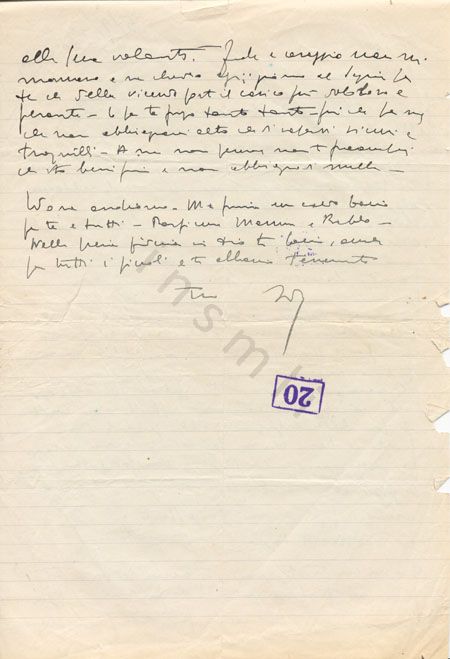 L’immagine riproduce la seconda pagina della lettera scritta da Odoardo Focherini il 5 settembre 1944.