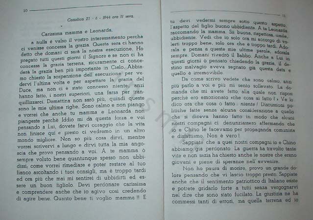 L’immagine riproduce la prima parte della trascrizione a stampa della lettera scritta da Vanzio Spinelli il 23 giugno alla madre e a Leonarda.