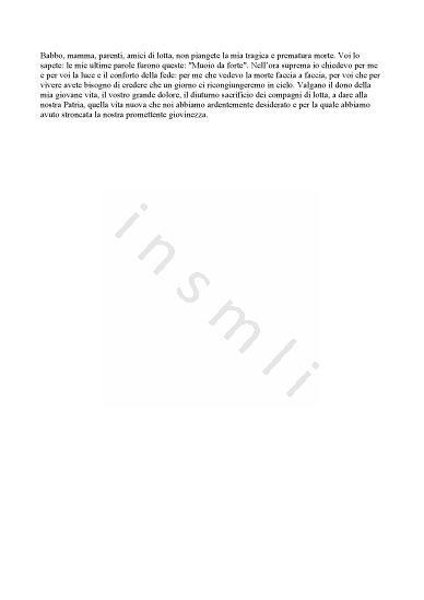 L’immagine riproduce il testo di uno degli ultimi due messaggi scritti da Walter Degno prima dell’esecuzione.